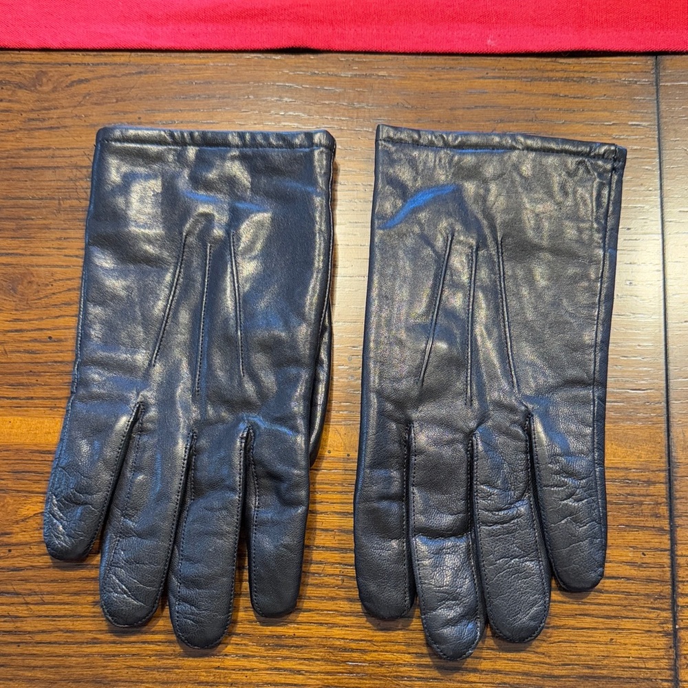 MENS BLACK LINED LEATHER GLOVES XL Thinsulate like new.